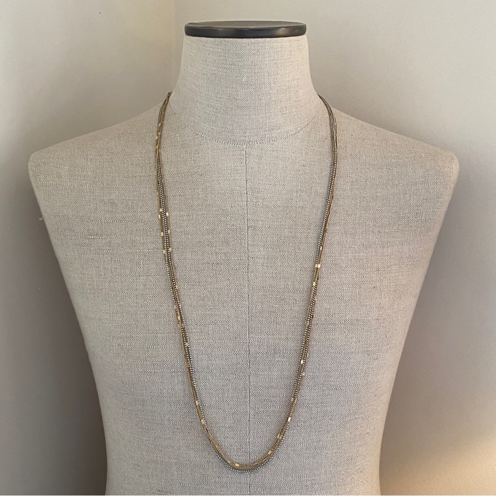 Silver and Gold Multi-Chain Necklace